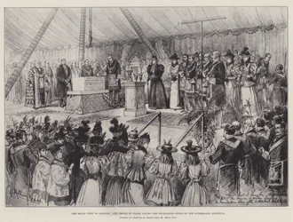 A visita real a Longton, o príncipe de Gales, que estabelece a pedra-fundação do Instituto Sutherland